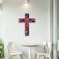 thumbnail image 6 of Mexican Crucifix Wood Cross Wall Decor, Day Of The Dead Decoration Wooden Wall Mounted Cross For Home Church Dia De Muertos, 6 of 7