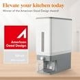 thumbnail image 2 of Large Rice Dispenser Container 25.4 Lbs, Airtight Cereal Storage Containers with Measuring Cup, Sealed Moisture Proof Rice Bucket, Dry Food Grain Flour Soybean for Kitchen Household, BPA-Free, 2 of 8