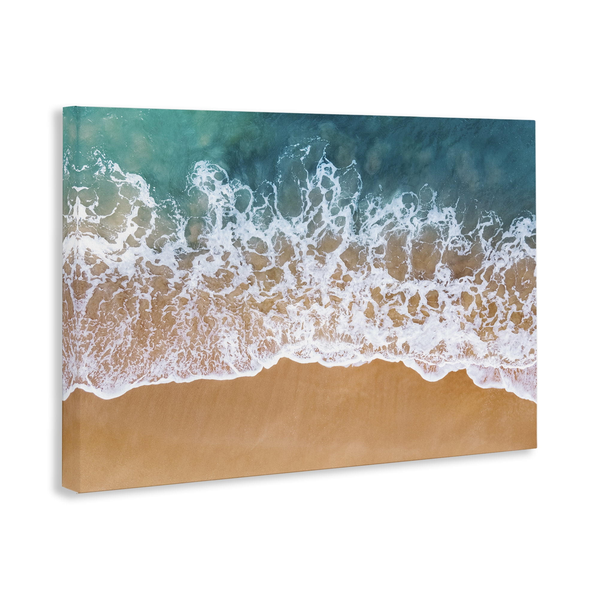 Stupell Industries Aerial Beach Foam Landscape & Nature Photography Wrapped Canvas Art Print Wall Art, 45 x 30