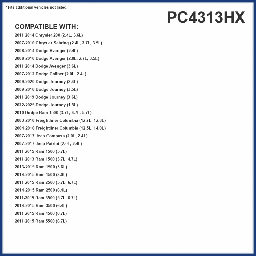 PUREFLOW PC4313HX HEPA Cabin Air Filter | Fits 2011-2015 Ram 1500 5.7L, 2500 5.7L, 6.7L, 3500 5.7L, 6.7L, 5500 6.7L, 4500 6.7L; 2007-2017 Jeep Patriot, Compass 2.0L, 2.4L