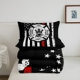 thumbnail image 5 of Erosebridal Firefighter Bedding Sets Full with Comforter,Usa Flag Duvet Insert,Geometric Stripes Decor,Reversible,3pcs, 5 of 8