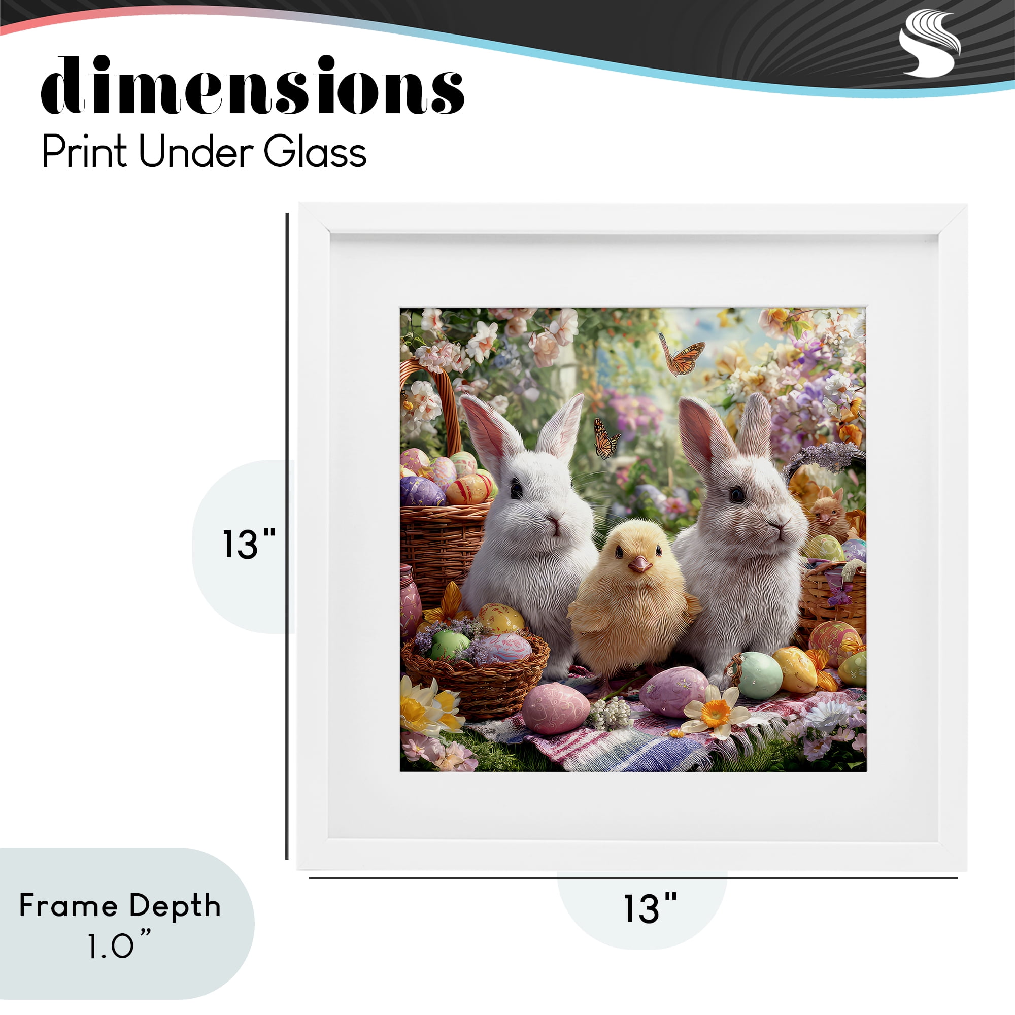 Stupell Industries Easter Animals & Eggs White Framed Print Under Glass, design by The Wands Want