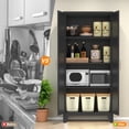 thumbnail image 5 of avobird 61'' 2 Shapely Doors Cabinet, Metal Storage Cabinet with Doors and Adjustable Shelves, for Bedroom, Living Room, Kitchen, Black, 5 of 7