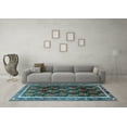 thumbnail image 3 of Ahgly Company Indoor Square Persian Light Blue Traditional Area Rugs, 7' Square, 3 of 4