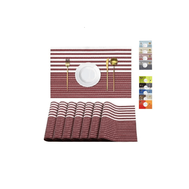 Mantel Individual Lavable Antideslizante 8 Piezas Xtellar Color Rojo