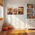 thumbnail image 2 of Hieng Fall Wall Art 3 Pieces Pumpkin and Crow Canvas Prints Farmhouse Truck Pictures Autumn Harvest Paintings for Thanksgiving Home Decor Unframed, 2 of 6