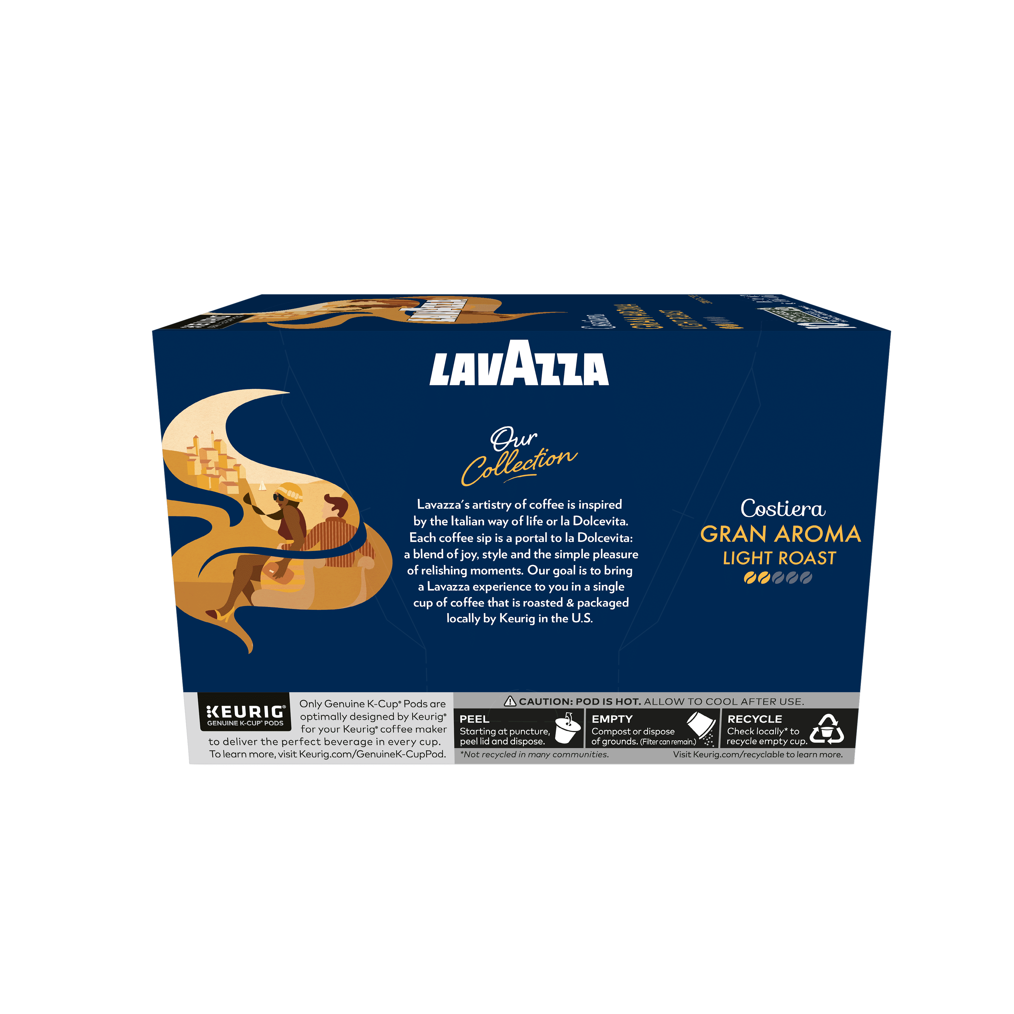Lavazza Costiera Gran Aroma Keurig K-Cup® Pods, Light Roast, 100% Arabica (60 Pods)