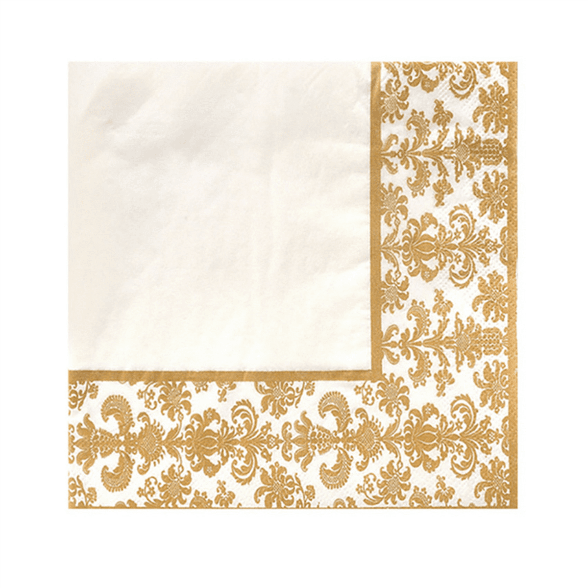 500Pcs Gold Printing Disposable Napkin Tissue Paper Printed Napkins for Restaurant and Hotel (Golden + White)