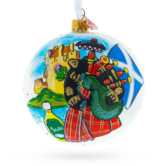 Scottish Heritage Glass Christmas Ornament 4 Inches