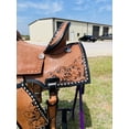 thumbnail image 3 of Resistance Western Barrel Saddle Extra Deep Seat with Floral Tooling- 14, 15, 16, 17 Inch Dark Brown & Light Brown Colors, 3 of 6