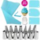 thumbnail image 2 of 20-piece set of decorating nozzles, cake decoration decorating nozzles, decorating bags, cream scrapers, sealing clips Pink, 2 of 3