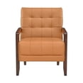 thumbnail image 3 of Pemberly Row Mid-Century Leather Accent Chair in Orange Finish, 3 of 10