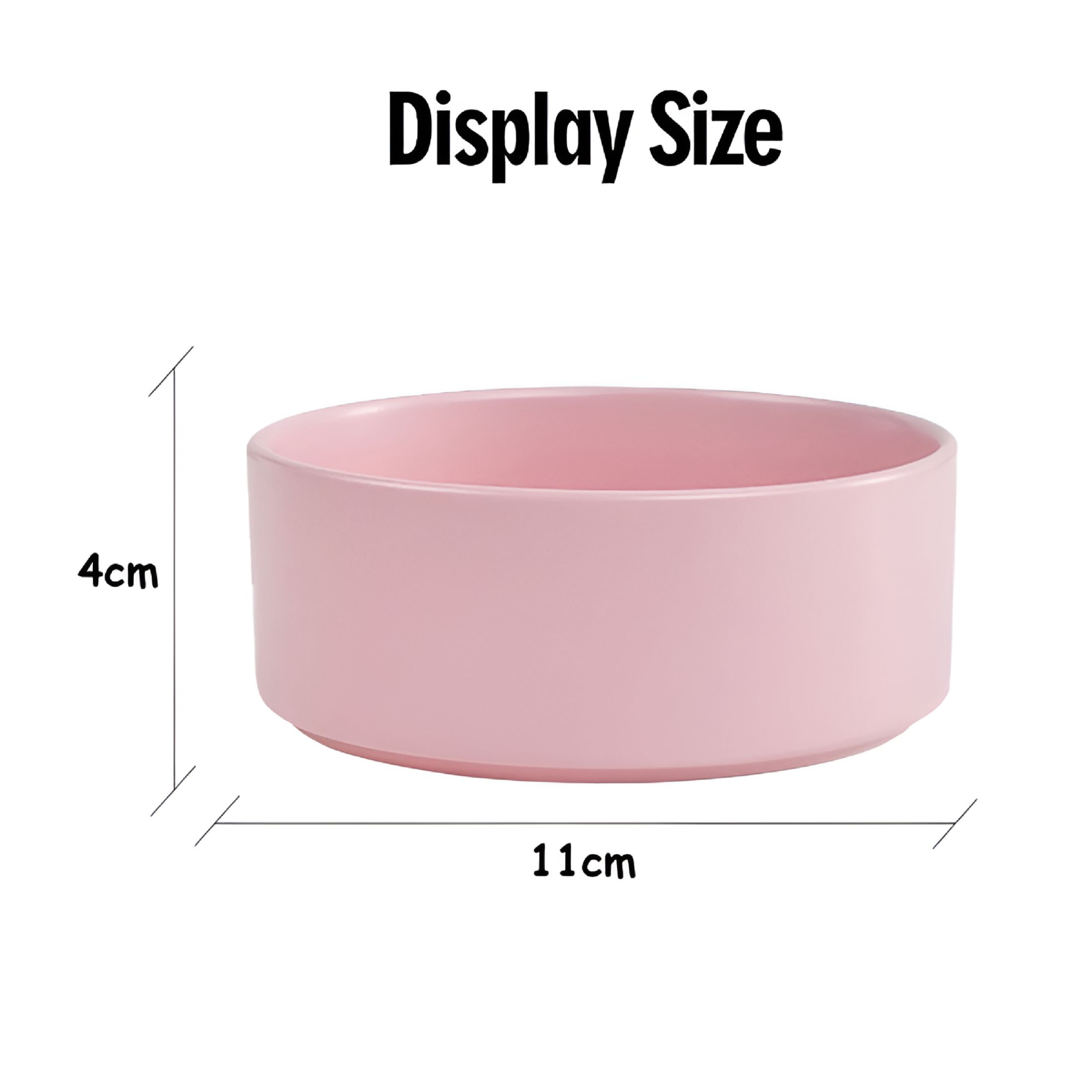 ACDANC Ceramic Stoneware Pet Bowl for Cats and Small Dogs,Classic Heavy Duty Non Slip Ceramic Cat Dish Small Animal Bowls for Food and Water - Pink