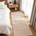 thumbnail image 3 of Goolela  Runner Rug 2x6 Fluffy Shaggy Faux Rabbit Fur Rug for Hallway Bedroom Light Brown, 3 of 9