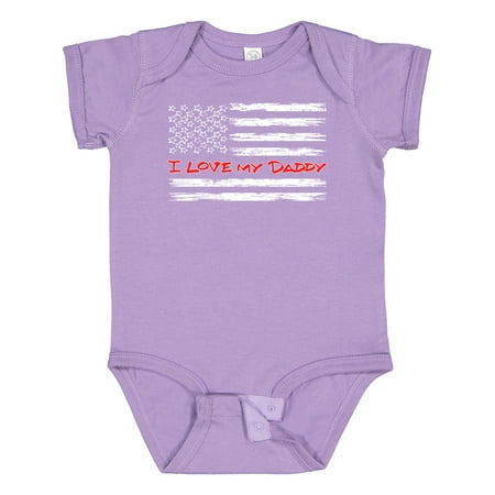 

Inktastic I Love my Daddy- FireFighter and Distressed Flag Boys or Girls Baby Bodysuit