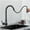 Matte Black, variant on Pull Out Brass Kitchen Mixer Tap, 360 Degree Rotate Antique Brass Single Hole Swivel Hot Cold Water Kitchen Mixer Tap,Matte Black