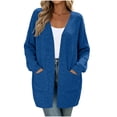 thumbnail image 5 of Women's Fall Cardigan Sweater Long Sleeve V-Neck Relaxed Fit Tops with Two Pockets, 5 of 9