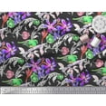 thumbnail image 3 of Soimoi Green Cotton Duck Fabric Leaves,Floral & American Robin Bird Printed Craft Fabric by The Yard 42 Inch Wide, 3 of 3