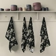 thumbnail image 5 of Dreamtimes Japanese Cartoon Crane Flower Floral Black Kitchen Towels Dish Bar Tea Towel Dishcloths 1 Pack Super Absorbent Soft 18 x 28 inches, 5 of 7