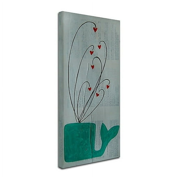 Trademark Fine Art "Whale Spouting Hearts" Canvas Art by Nicole Dietz