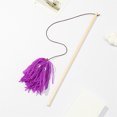thumbnail image 2 of Cat Teaser Wooden Handle: Faux Woolen Yarn Elastic Rope Bell Pet Toy Kitten Wand, 2 of 3