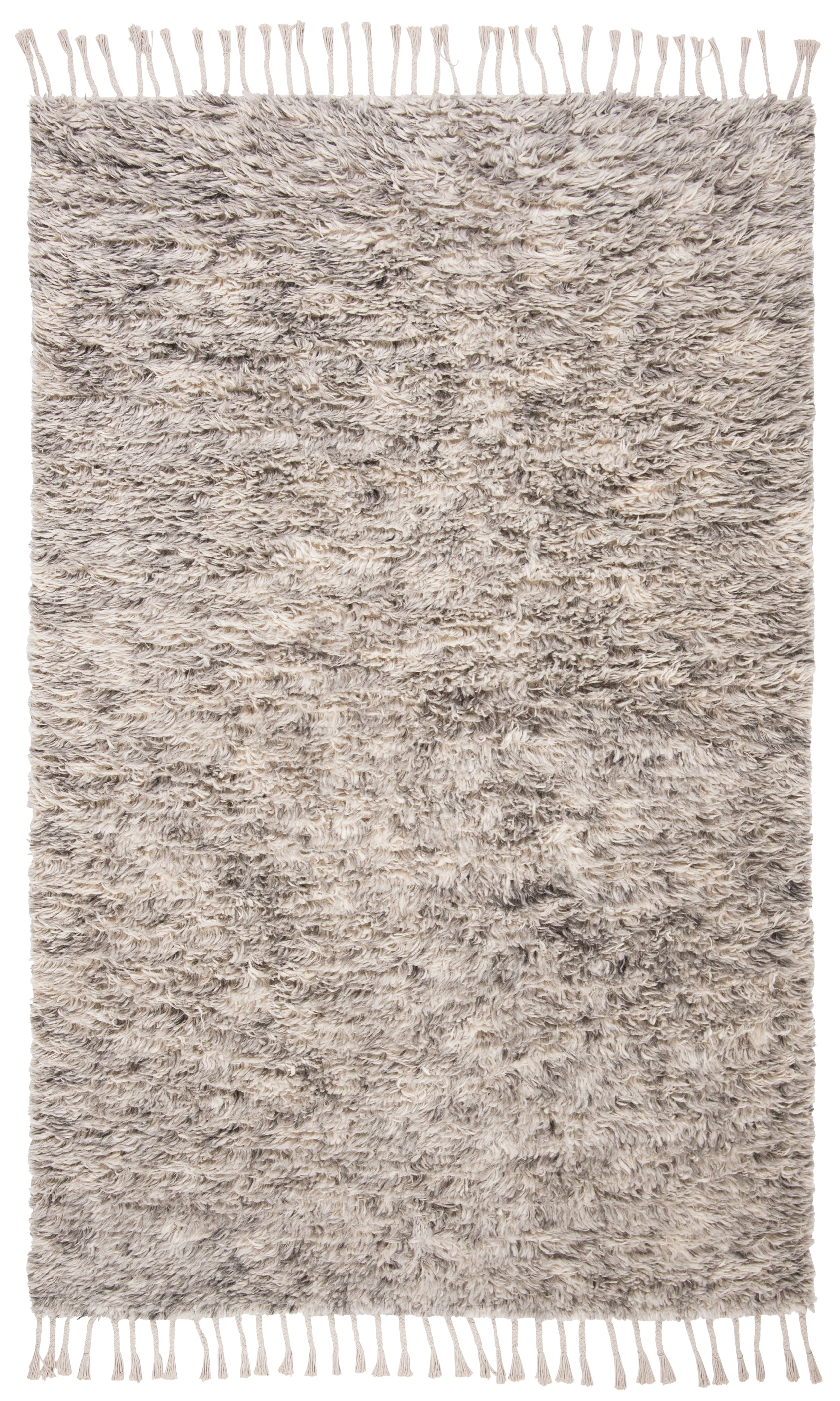 SAFAVIEH Casablanca Anglia Solid Wool Area Rug, Silver, 4' x 6'