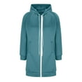 thumbnail image 4 of larppty Long Hoodies for Women Zip Up Double Zipper Fleece Jacket Tunic Sweatshirts Fall Winter Fashion Clothes Mint Green, S, 4 of 4
