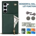 thumbnail image 6 of Crossbody Wallet Case for Samsung Galaxy S23+ Plus, PU Leather Zipper Handbag Purse Flip Cover with Kickstand Case for Samsung Galaxy S23 Plus ZP Green, 6 of 17