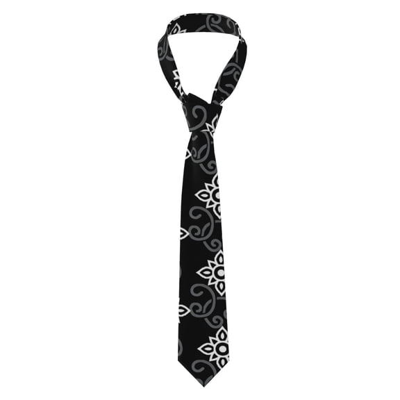 Men's Tie, Checkered Texture Floral Printed Tie Fashionable Wedding Party Best Man Suit Tie Work Tie Male Birthday Gift