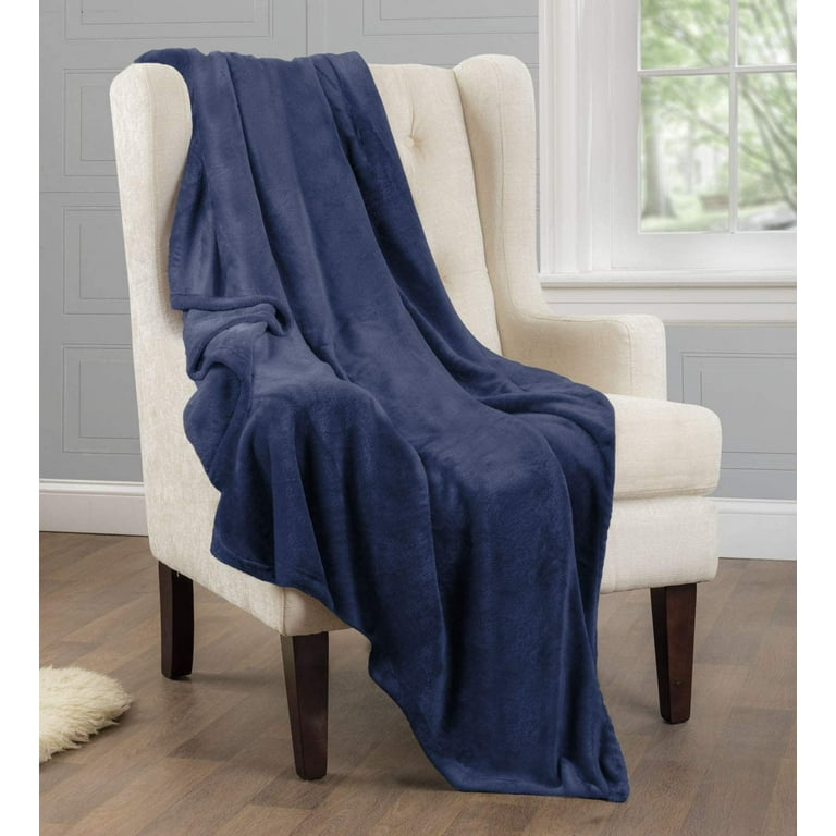 Super king navy throw outlet