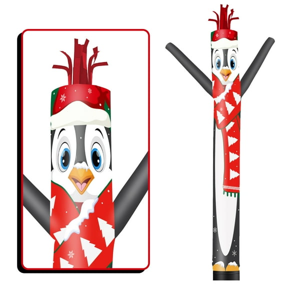 Penguin Inflatable Tube Man Wacky Wavy Dancing Guy for Outdoor Decoration Advertising Business Promotion - Christmas Theme (Blower Not Included)