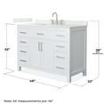 thumbnail image 4 of Beckett 48" White Single Vanity & Giotto Quartz Top (3-Hole) & Nickel Trim, 4 of 5