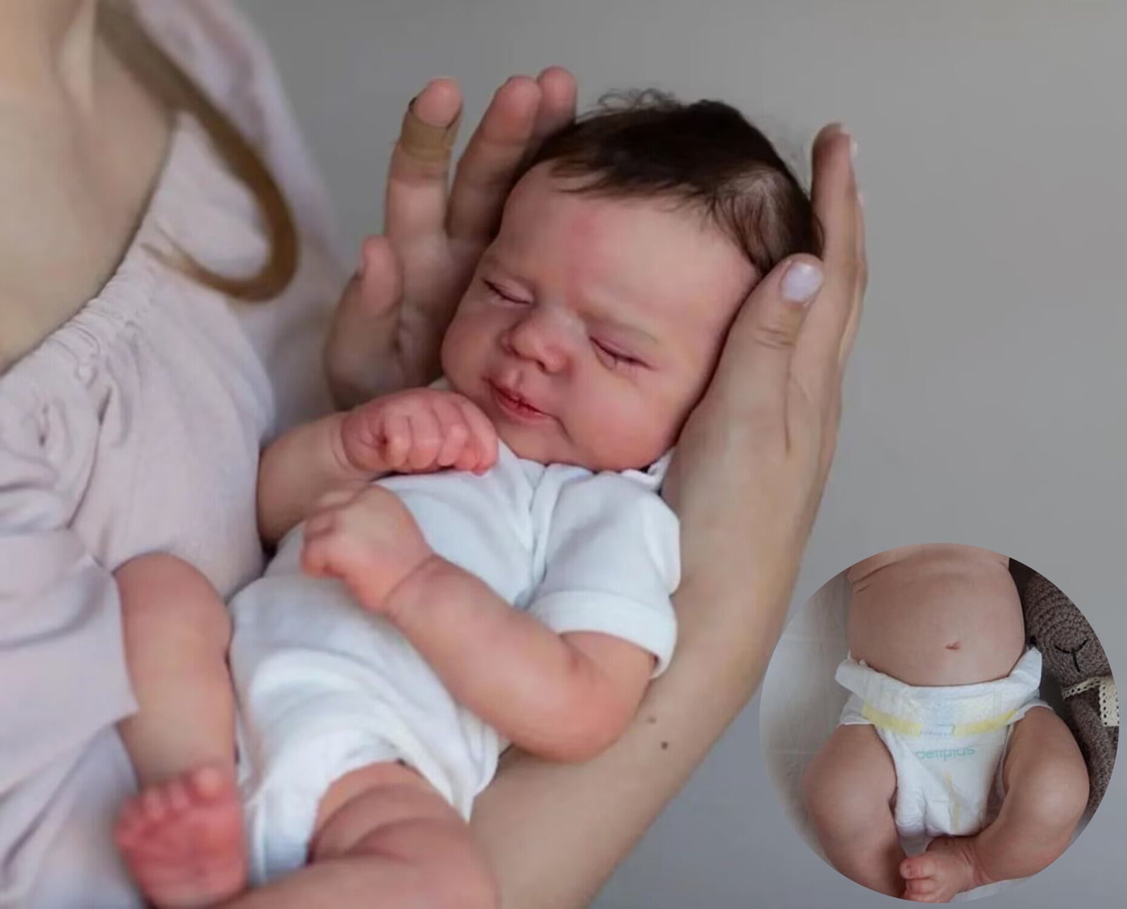 Reborn Baby Dolls Sleeping Girl, Lovely 18" Lifelike Newborn Real Life Poseable Realistic Doll for Girl, Adorable Vinyl Body Baby Dolls