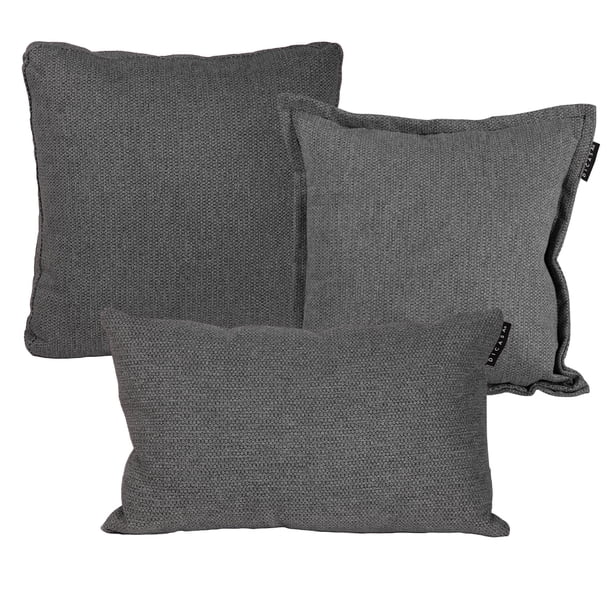 Set de 3 Cojines Decorativos (1 Cuadrado + 1 Cuadrado Grande y 1 Rectangular) Rivo Gris