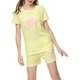 thumbnail image 3 of Beezizac Girls Pajamas Yellow Stripe Pyjama Sleepwear Clothes Set Shorts Big Kids Size 10, 3 of 8