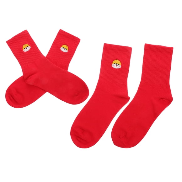 unbranded 2Pares Calcetines De Con Bordado De Para Año Nuevo Chino Para Uso Diario Y Fiestas
