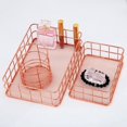 thumbnail image 1 of POINTERTECK Paniers de Rangement Modernes en Cuivre et Or Rose Paniers en Fer Forgé pour Ranger Paniers de Rangement en Métal Durable Armoires de Rangement Boîtes de Rangement Fournitures de Bureau Roses B, 1 of 7