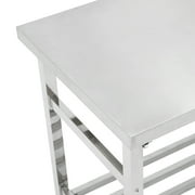 Yeshouse MilleLoom 60 x 24 Inch Stainless Steel Prep Table, Commercial Worktables & Workstations with Adjustable Undershelf, Heavy Duty Folding Kitchen Island for Restaurant Kitchen Laundry