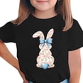 thumbnail image 2 of Blusas y camisas de manga corta con cuello redondo Camiseta estampada de manga corta de Pascua para niños Cuello redondo Manga corta Casual Versátil Para niñas Niños Top de poliéster, 2 of 5