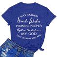thumbnail image 5 of B91xZ T-Shirts pour Femmes Extensibles Manches Courtes Col Rond T-Shirt, Bleu L, 5 of 5