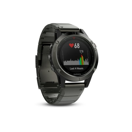 Garmin - fēnix 5 Sapphire GPS Smartwatch 30mm Fiber-Reinforced Polymer - Slate Gray