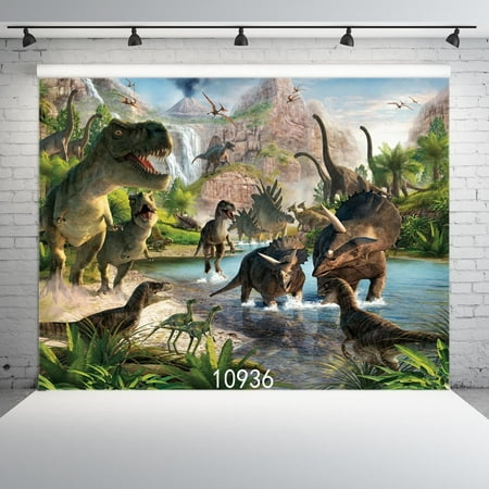 MOHome Polyster 7x5ft Dinosaur Photography Backgrounds 3d Backdrops for Children Kids Adult Portrait Photo Studio