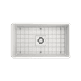 thumbnail image 6 of BOCCHI Classico Farmhouse Apron Front Fireclay 30 in. Single Bowl Kitchen Sink with Protective Bottom Grid and Strainer in Matte White, 6 of 6