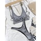 thumbnail image 1 of Bikini unicolor, bañador Sexy con cuello Halter, traje de baño para mujer, conjunto de Bikini con lentejuelas ostentosas, ropa de playa, Monokini con purpurina, 1 of 5