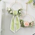 thumbnail image 6 of Wreath Sash for Front Door, Wreath Satin Sash Garland Ribbon Accessories, Wave WreathSash for Front Door Holiday, for Wreaths Yard Doorway Indoor Outdoor Bow Bridal Shower Home Decor, Green, 6 of 6