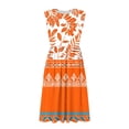 thumbnail image 5 of Gamivast Bohemian Dress for Women Tribal Ethnic Print Crew Neck Sleeveless Sundress Casual Summer Style Midi Dress Boho Beach Outfits A-Line Sun Dress, 5 of 7
