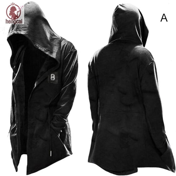 Moda Con Capucha De Los Hombres De La Gabardina Tema De Halloween Impreso Para Disfraces Cospaly Fiesta Prop