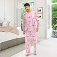 thumbnail image 3 of Matching Pajamas for Couples Pink Christmas Trees His and Hers Pajamas Sets Soft Long Sleeve Sleepwea, 3 of 8