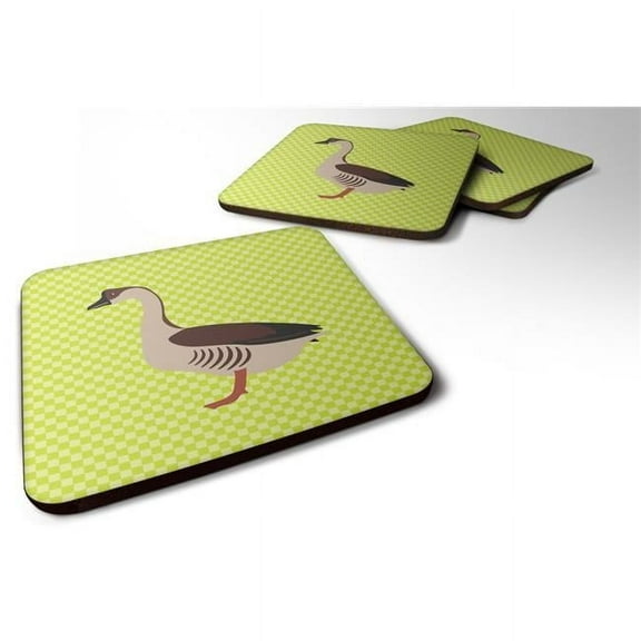 Chinese Goose Green Foam Coaster, Set of 4