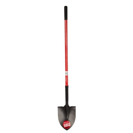 Emsco Group 1234-1 Workforce Round Point Shovel, 48" Fiberglass Handle, Hanger Grip, 16 Gauge Steel Blade